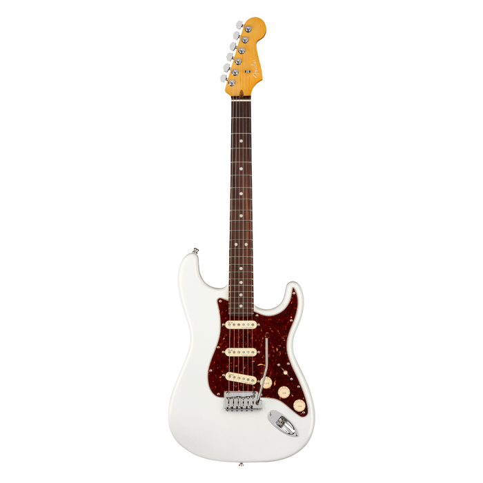 Guitarra Eléctrica Fender American Ultra Stratocaster con mástil de Palo Rosa - Arctic Pearl