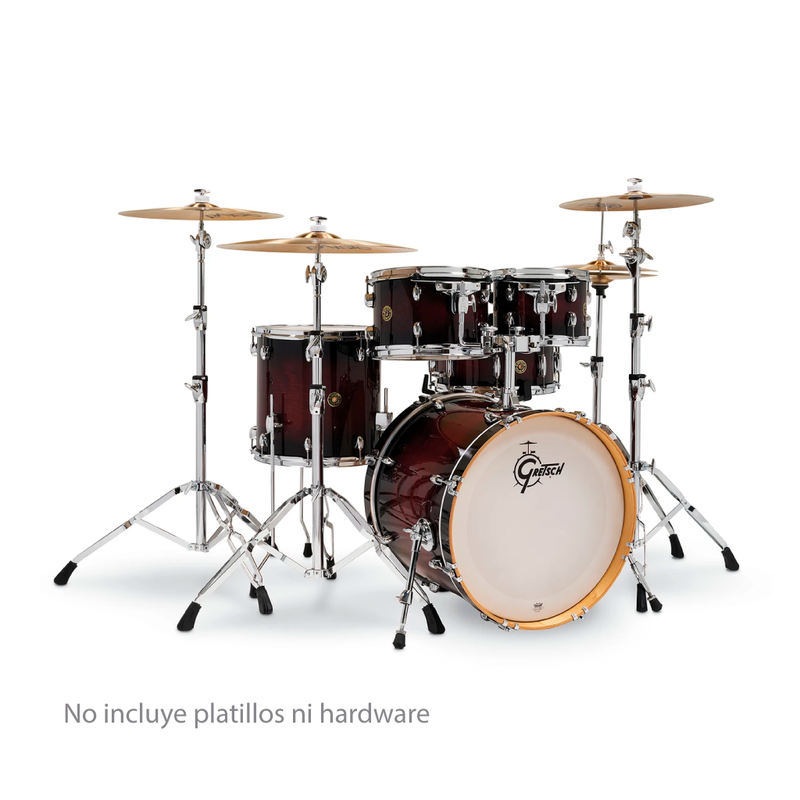Batería Acústica Gretsch Catalina Maple de 5 piezas Satin Deep Cherry Burst-CM1-E605-SDCB (NO INCLUYE HARDWARE NI PLATILLOS)