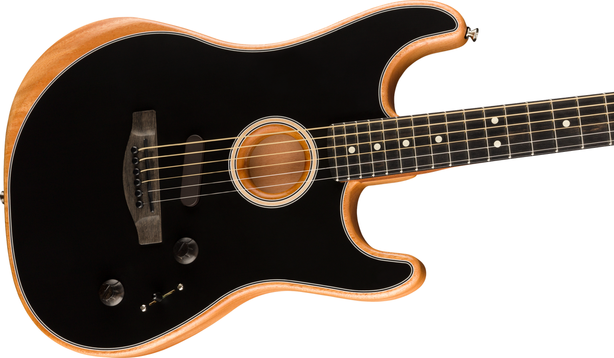 Guitarra Electroacústica Fender American Acoustasonic Stratocaster, Mástil de Ébano - Black