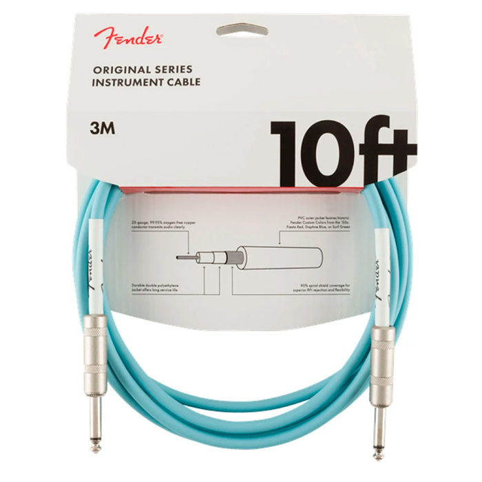 Cable Conexión Fender Original 10' Inst Cable Daphne Blue - 3 Mtrs
