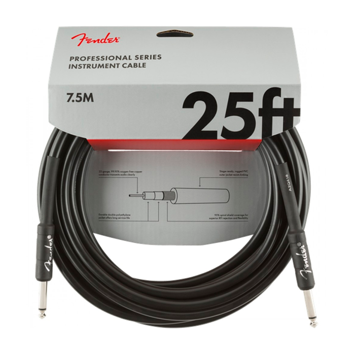 Cable Conexión Fender Pro 25' Inst Cbl Black - 7.5 Mtrs