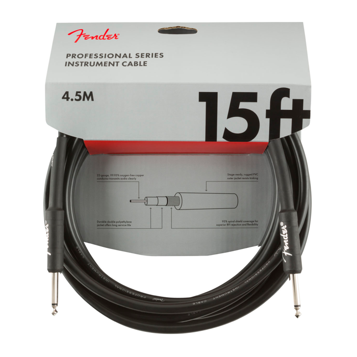 Cable Conexión Fender Pro 15' Inst Cable Black - 4.5 Mtrs