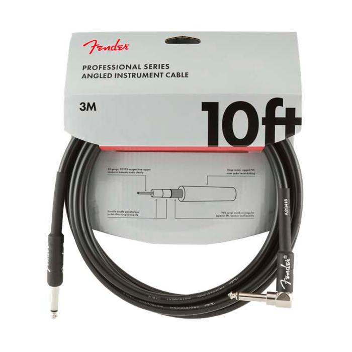 Cable Conexión Fender Pro 10' Angl Inst Cable Black - 3 Mtrs