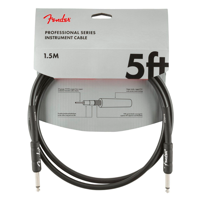 Cable Conexión Fender Pro 5' Inst Cable Black - 1.5 Mtrs