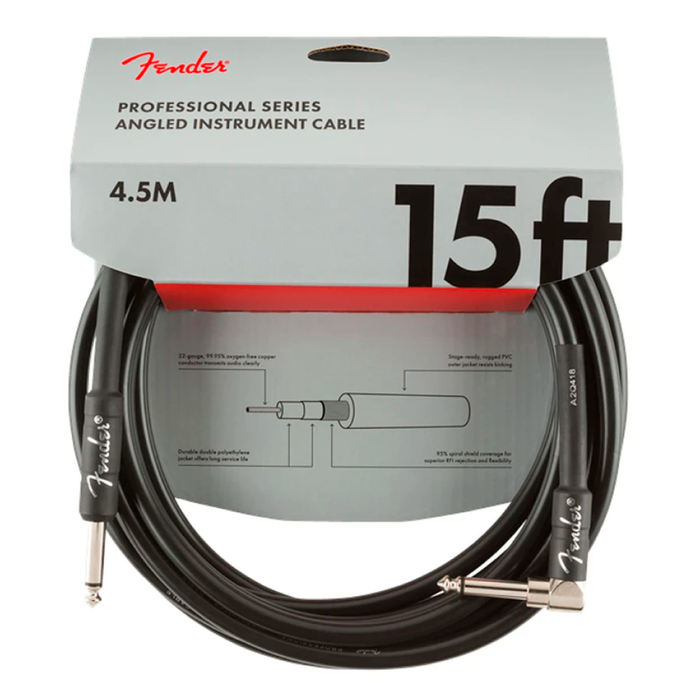 Cable Conexión Fender Pro 15' Ang Inst Cbl Black - 4.5 Mtrs