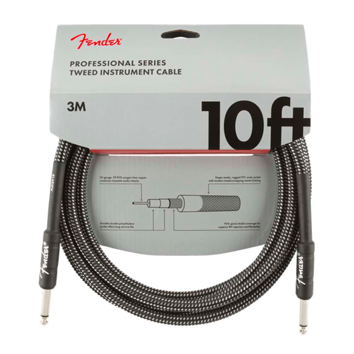 Cable Conexión Fender Pro 10' Inst Cable Gray Tweed - 3 Mtrs