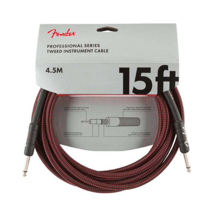 Cable Conexión Fender Professional Series 15' / Red Tweed - 4.5 Mts