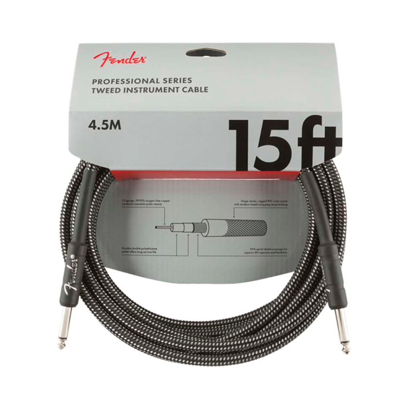 Cable Conexión Fender Professional Series 15' / Grey Tweed 4.5 Mts