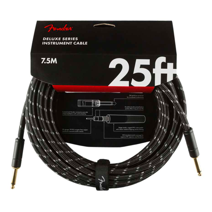 Cable Conexión Fender Deluxe 25' Inst Cable Black Tweed - 7.5 Mtrs