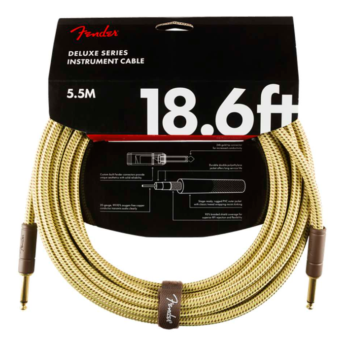 Cable Conexión Fender Deluxe 18.6' Inst Cable Tweed - 5.5 Mtrs
