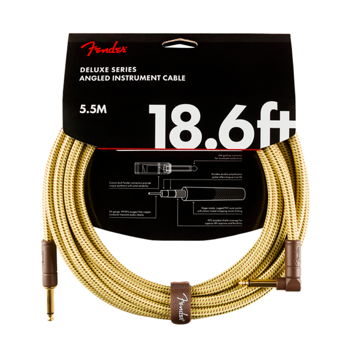 Cable Conexión Fender Deluxe 18.6' Angl Inst Cable Tweed - 5.5 Mtrs