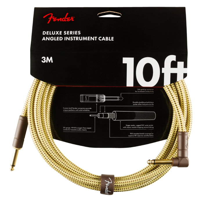 Cable Conexión Fender Deluxe 10' Angl Inst Cable Tweed - 3 Mtrs