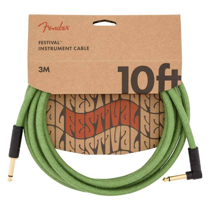 Cable Conexión Fender 10' Ang Cable, Pure Hemp Green - 3 Mtrs