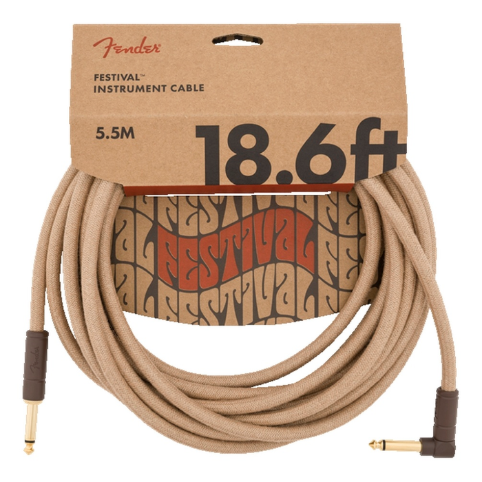 Cable Conexión Fender 18.6' Ang Cable, Pure Hemp Natural - 5.5 Mtrs
