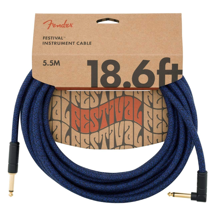 Cable Conexión Fender 18.6' Ang Cable, Blue Dream - 5.5 Mtrs