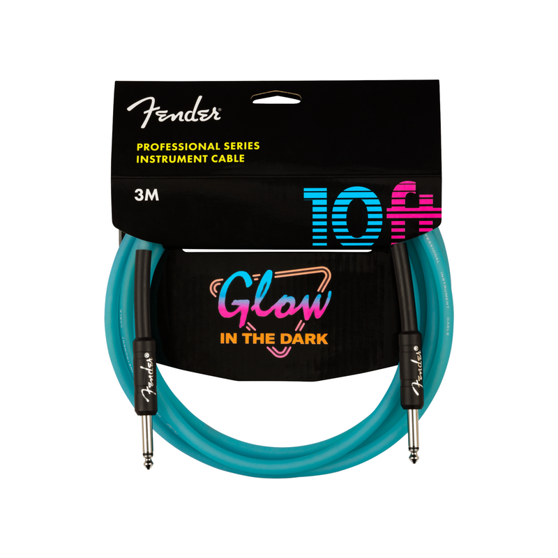 Cable Conexión Fender Professional Glow in the Dark - Blue - 10''