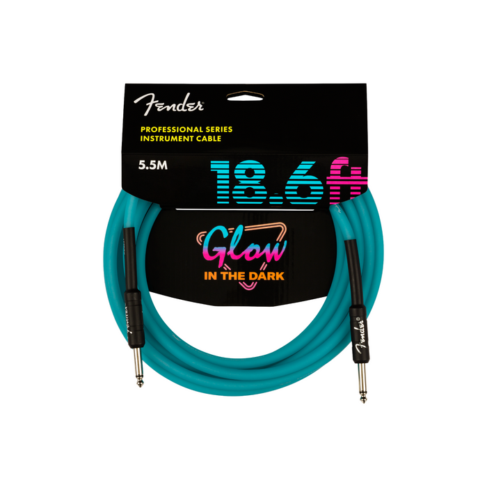 Cable Conexión Fender Professional Glow In The Dark - 18.6' - Blue