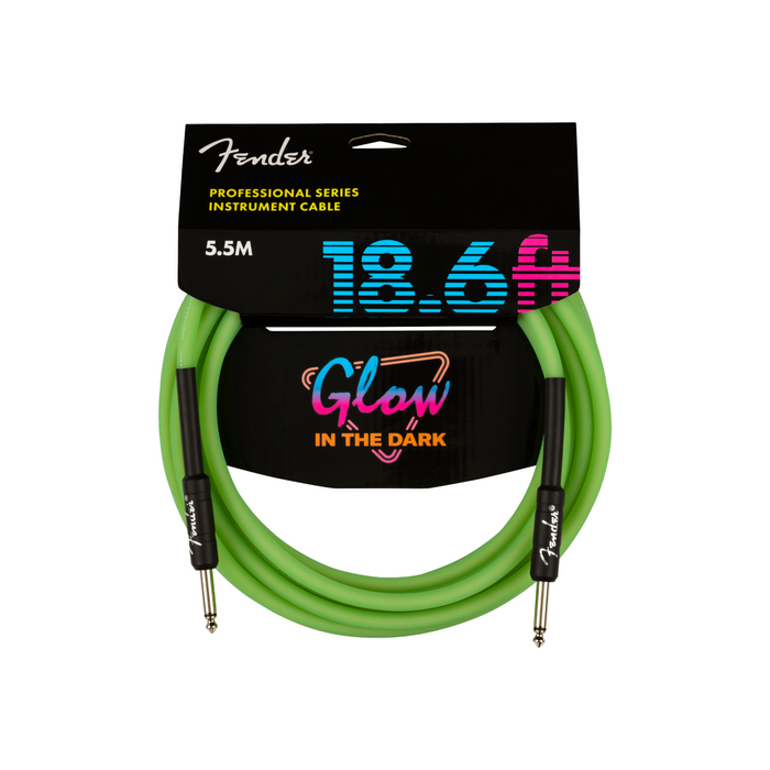 Cable Conexión Fender Professional Glow In The Dark - 18.6' - Green