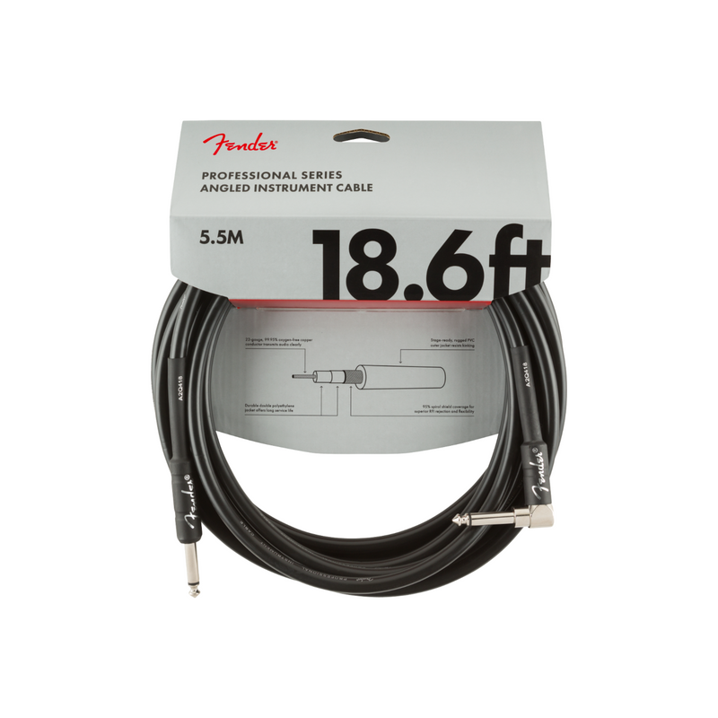 Cable Conexión Fender Professional Instrument Cable - recto/ángulo - 18.6' - Negro