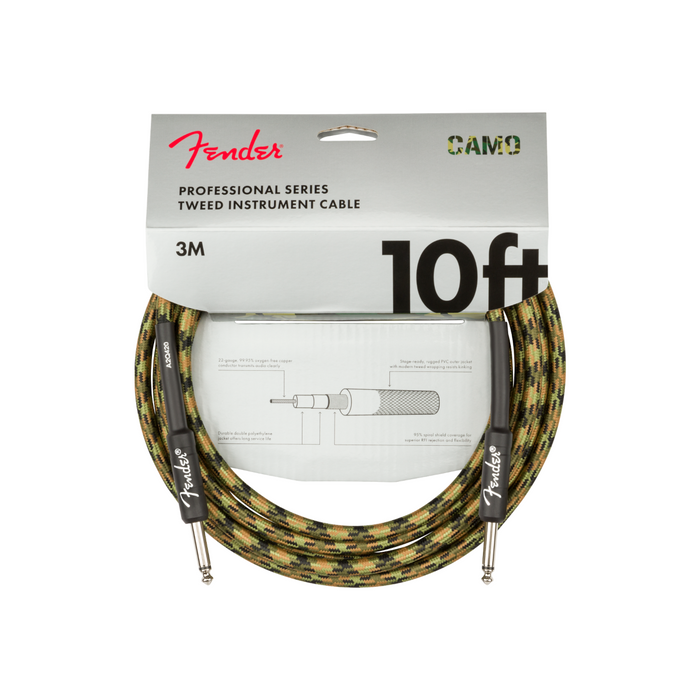 Cable Conexión Fender Professional Instrument Cable - recto/recto - 10' - Woodland Camo