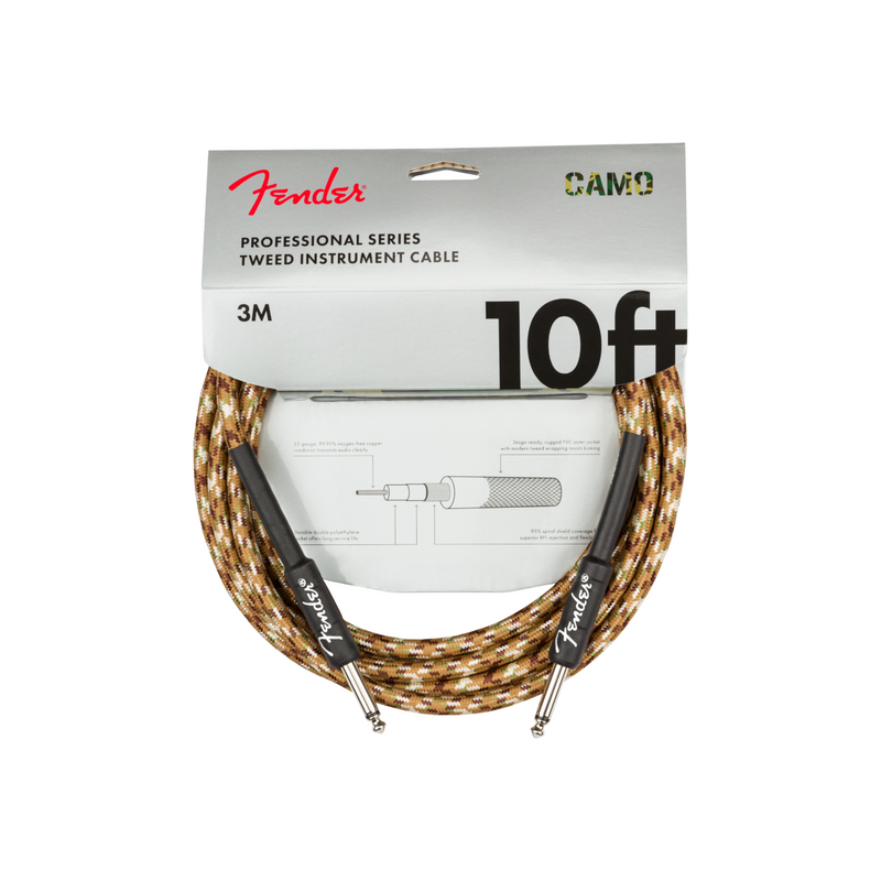 Cable Conexión Fender Professional Instrument Cable - recto/recto - 10' - Desert Camo