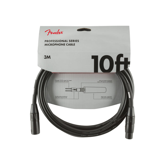 Cable conexión Fender para micrófono Professional Series de 10'' - Black
