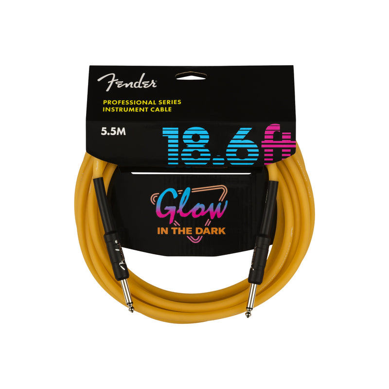 Cable conexión Fender Professional Series Glow in the Dark de 18.6'' - Orange