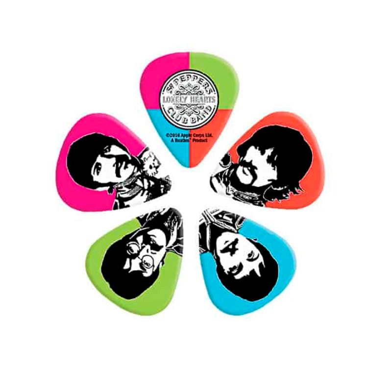 Uñas Planet Waves 1CWH4-10B6 Beatles Pick Sgt Pepper-Medium Pack 10