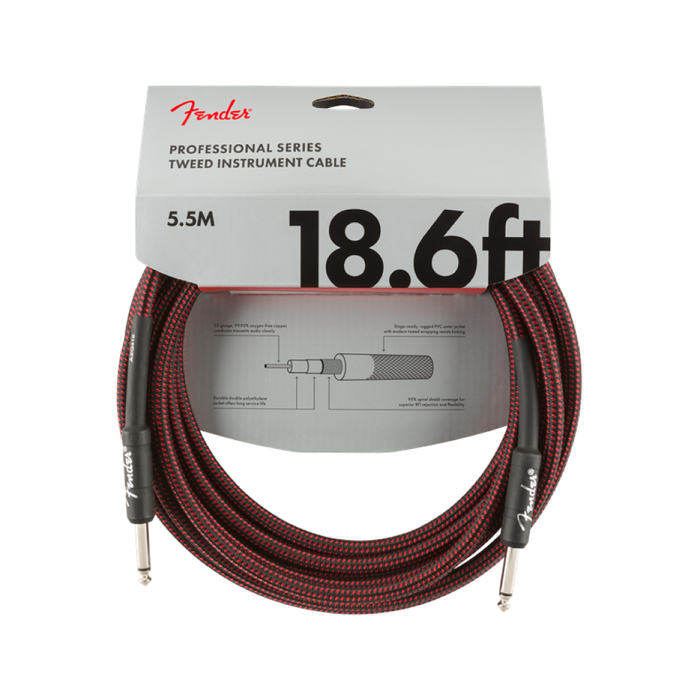 Cable Fender para instrumento profesional de 18.6' rojo