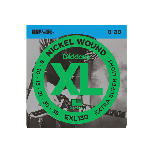 Cuerdas D'Addario para Guitarra Eléctrica EXL130 Nickel Wound Calibre 0.008 - 0.038
