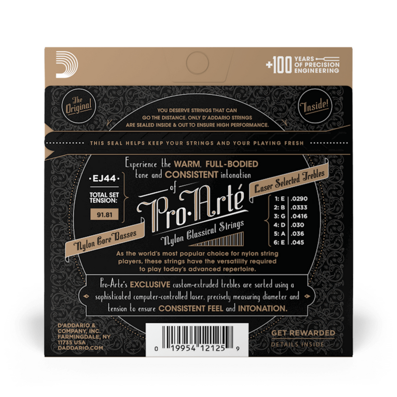 Cuerdas D'Addario para Guitarra de Nylon Pro Arté EJ44 Extra Hard Tension