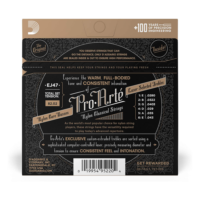 Cuerdas D'Addario para Guitarra de Nylon Pro Arté EJ47 Normal Tension