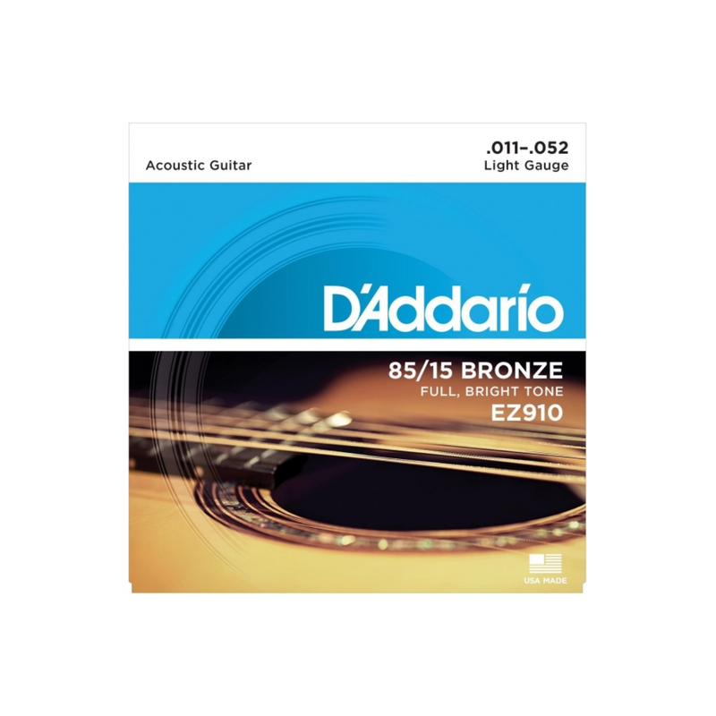 Cuerdas D'Addario para Guitarra Acústica EZ910 Bronze Calibre 0.011 - 0.52