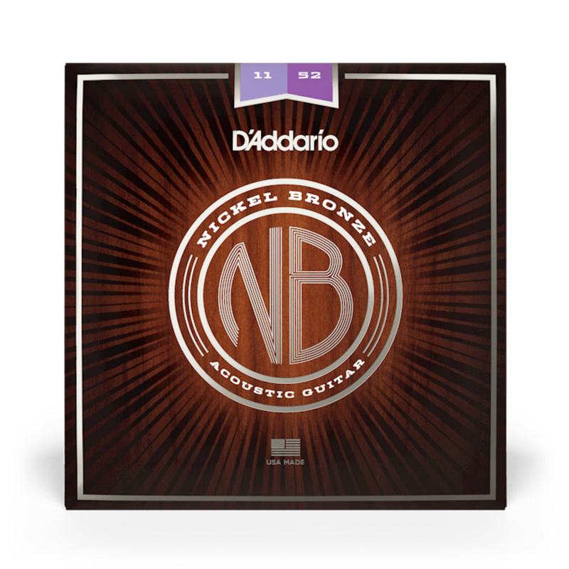 Cuerdas D'Addario para Guitarra Acústica NB1152 Nickel Bronze Calibre 0.011 - 0.052