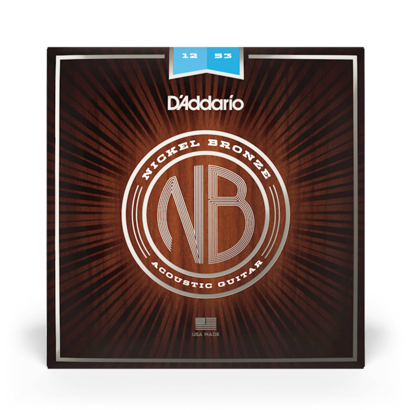 Cuerdas D'Addario para Guitarra Acústica NB1253 Nickel Bronze Calibre 0.012 - 0.053