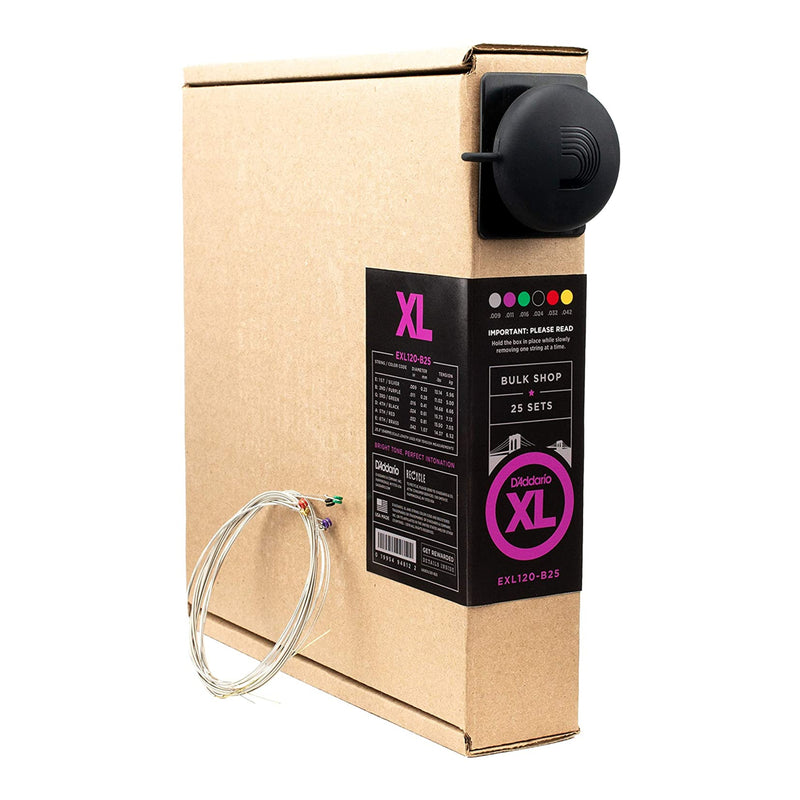Pack Cuerdas D'Addario para Guitarra Eléctrica EXL120-B25 Nickel Wound Calibre 0.009 - 0.042 (25 Paquetes)