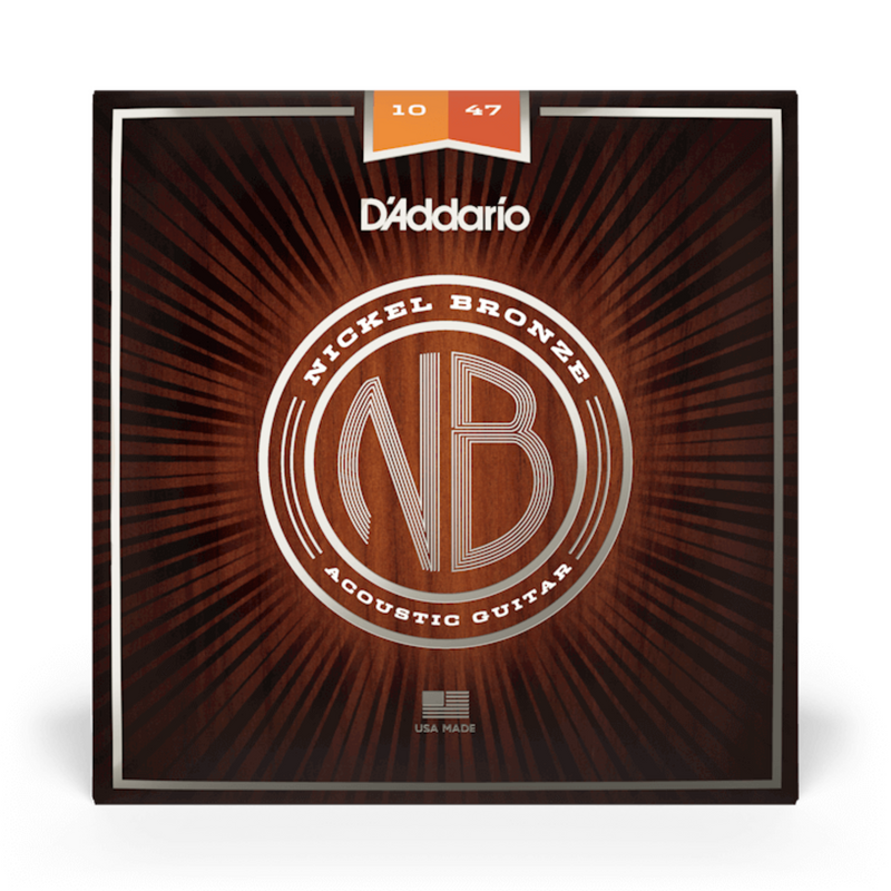 Cuerdas D'Addario para Guitarra Acústica NB1047 Nickel Bronze Calibre 0.010 - 0.047