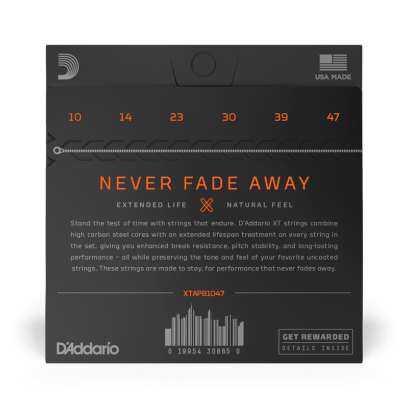 Cuerdas D'Addario para Guitarra Acústica XTAPB1047 XT Phosphor Bronze Calibre 0.010 - 0.047
