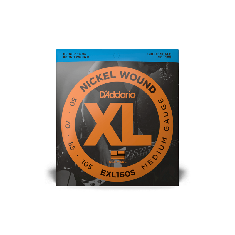 Cuerdas para Bajo Eléctrico Short Scale D'Addario EXL160S Nickel Wound Calibre 0.050 - 0.105