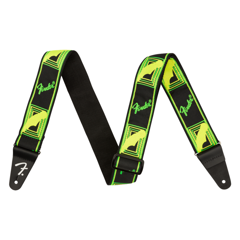 Correa Fender 2'' Neon Monogrammed - Verde y Amarillo