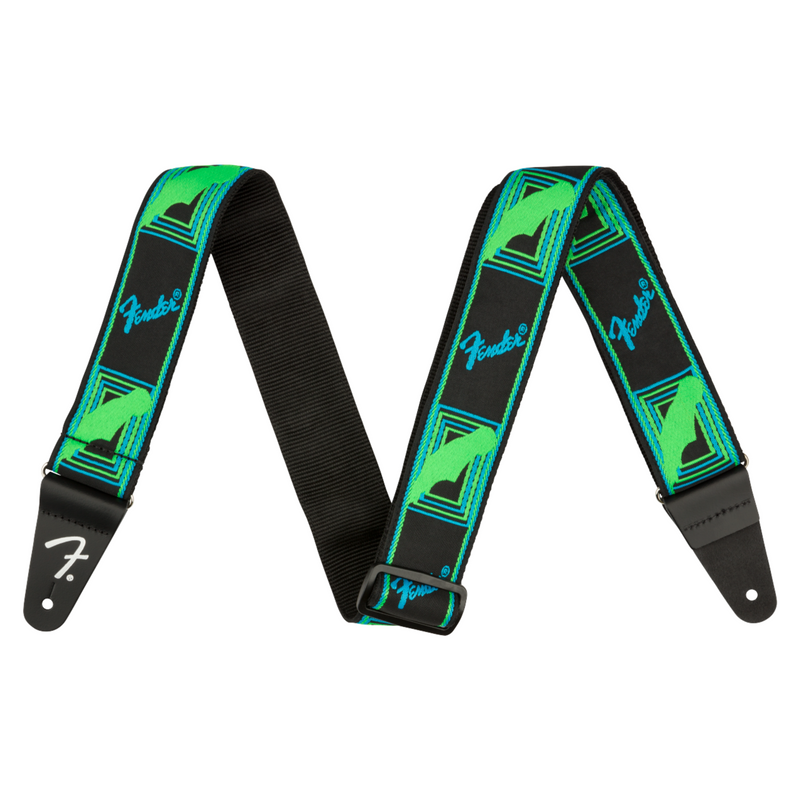 Correa Fender 2'' Neon Monogrammed - Azul y Verde