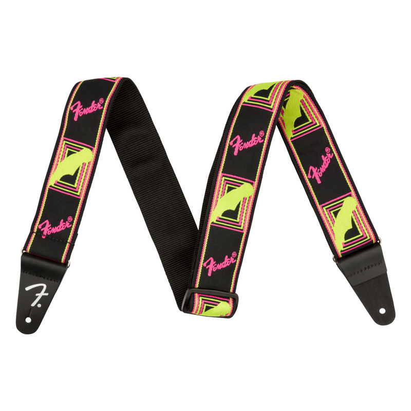 Correa Fender 2'' Neon Monogrammed - Rosa y Amarillo