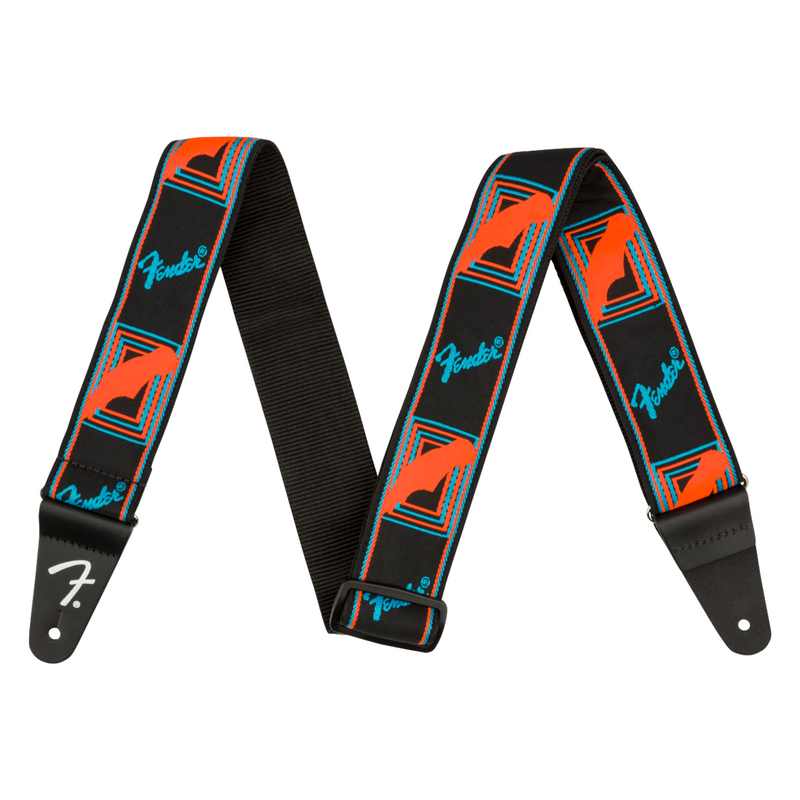 Correa Fender 2'' Neon Monogrammed - Azul y Naranja