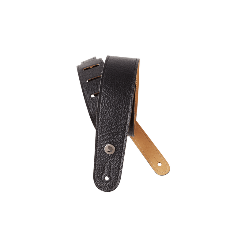 Correa de guitarra D'Addario Slim Garment de cuero - 2'' - Black - 20GL00