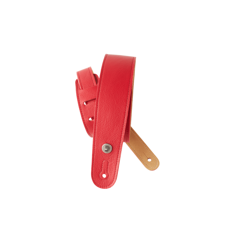 Correa de guitarra D'Addario Slim Garment de cuero - 2'' - Red - 20GL02