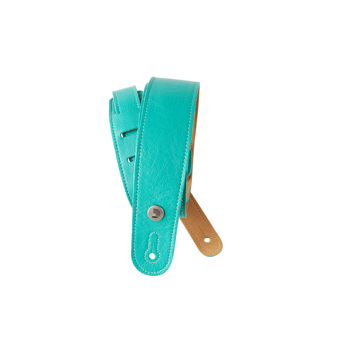 Correa de guitarra D'Addario Slim Garment de cuero - 2'' - Teal - 20GL04