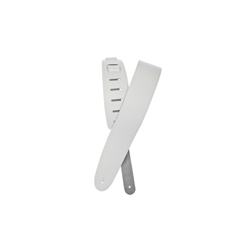 Correa de guitarra D'Addario Basic de cuero - 2.5'' - White - 25BL02