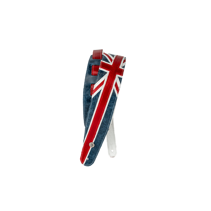 Correa de guitarra D'Addario Premium de cuero - 2.5'' - Union Jack - 25PRL03