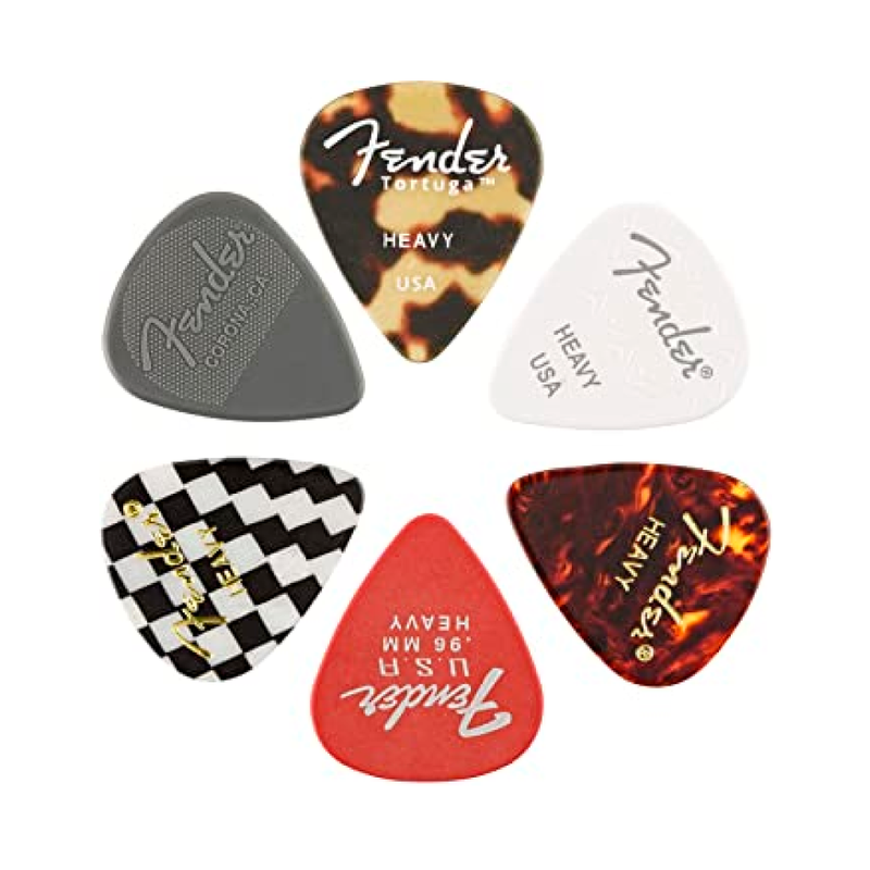 Uñas Fender 351 Material Medley, Hvy 6- Pack