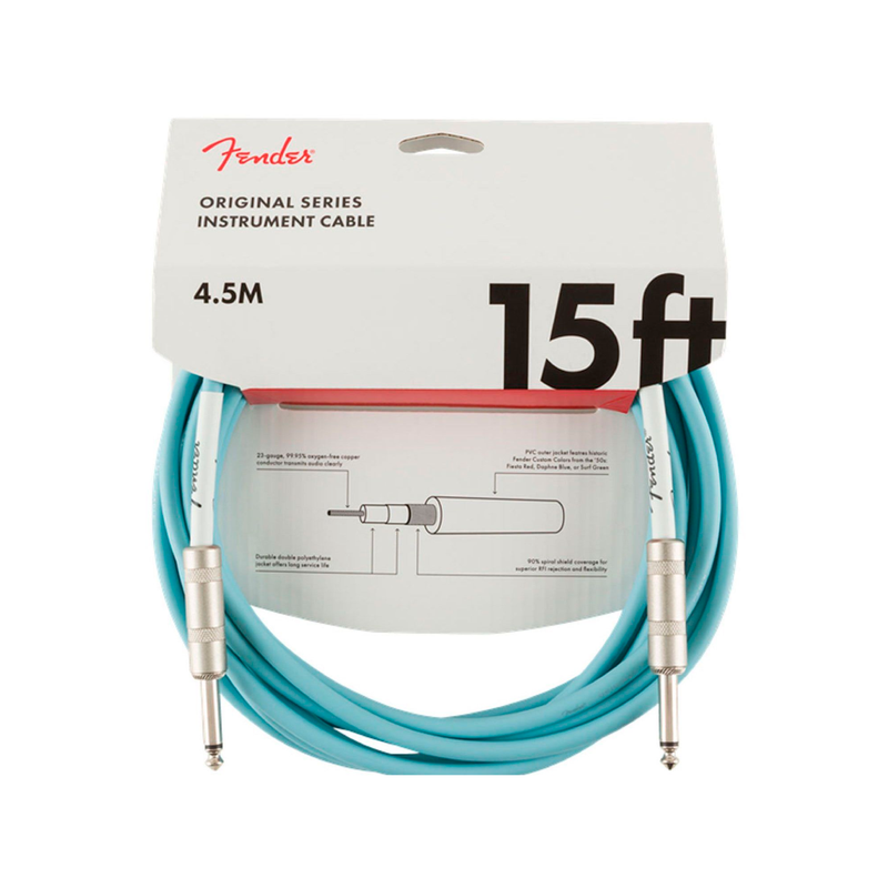 Cable Fender para instrumento original de 15' celeste